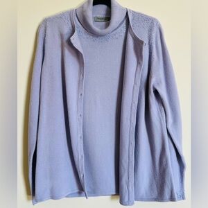 💜 Designers Originals by Luxelon Lavender Beaded 2-Piece Sweater Set (L) 💜